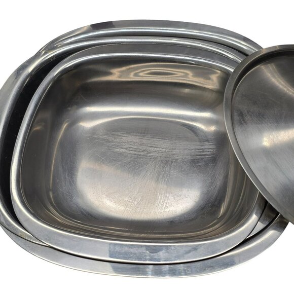 Gense and Vintage Stainless Steel Serving Platter & Cover Lot JJ3960 - Picture 5 of 11